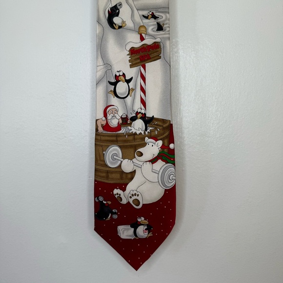 Polar Pals All Silk Christmas Holiday Patterned Tie - Picture 5 of 5
